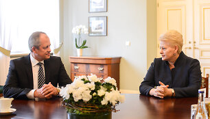 Dalia Grybauskaitė susitiko su Ukrainos Auk&scaron;čiausiojo Teismo pirmininku Jaroslavu Romaniuku.