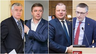 Jonas Jarutis,  Ramūnas Karbauskis, Saulius Skvernelis ir Vytautas Bakas