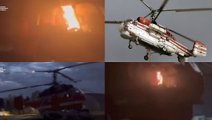 Maskvos aerodrome sudegė rusų sraigtasparnis Ka-32 