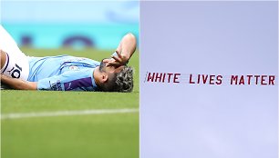 „Manchester City“ ir „Burnley“ rungtynėse – Sergio Aguero trauma ir skandalingas užrašas