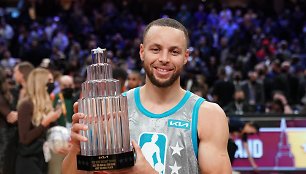 Stephenas Curry pirmą sykį karjeroje tapo NBA „Visų žvaigždžių“ rungtynių MVP