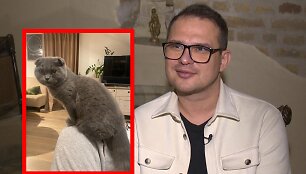 Algimantas Minalga-Soliaris ir katė Bella