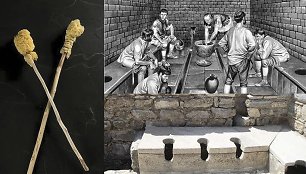 Senovės romėnai delikatų klausimą sprendė tiesmukai: naudojo specialią lazdą su kempine, kurią mirkė sūriame vandenyje