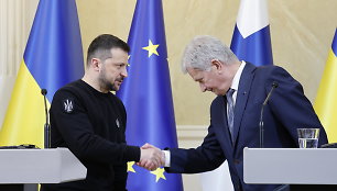 Ukrainos lyderis Volodymyras Zelenskis ir Suomijos prezidentas Sauli Niinisto