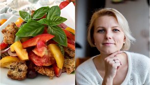 Dangira Šimašiutė ir jos ruoštos „panzanella“ salotos