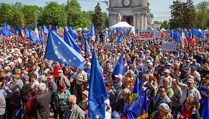 Europos Sąjungą palaikantys Moldovos gyventojai