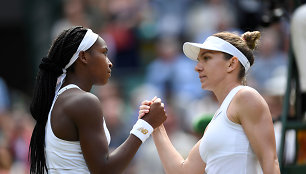 Cori Gauff ir Simona Halep