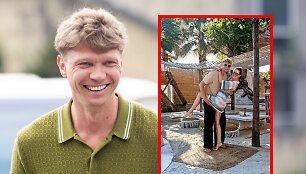 Mindaugas Kuzminskas su sužadėtine Lina