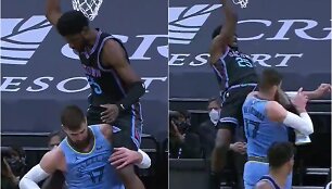 Jonas Valančiūnas nusviedė žemyn ant jo kabojusį Chimezie Metu
