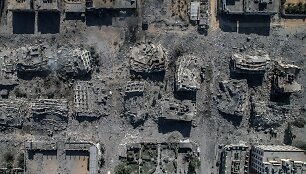 Gazos al-Zahros rajonas po bombardavimo