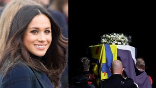 Meghan Markle, princo Philipo laidotuvių akimirka