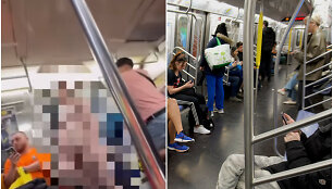Visi&scaron;kai nuogas vyras &scaron;iurpino metro keleivius