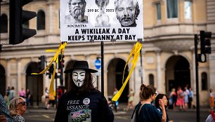 Protestas už „WikiLeaks“ įkūrėjo J.Assange'o paleidimą į laisvę