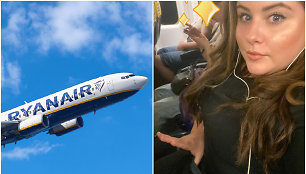 „Ryanair“ skrydžio metu keleivė kamavosi dėl per ankšto saugos diržo