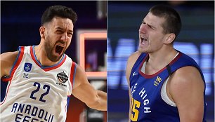 Vasilije Micičius ir Nikola Jokičius – atitinkamai Eurolygos ir NBA naudingiausi žaidėjai