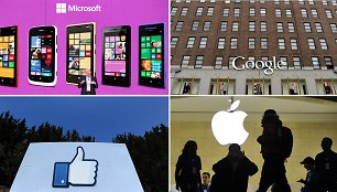 Didžiosios technologijų įmonės „Facebook“, „Microsoft“ ir „Apple“ vis dažniau vienijasi prieš „Google“