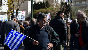 Graikijos salų gyventojai Atėnuose surengė protestą prieš naujas migrantų stovyklas