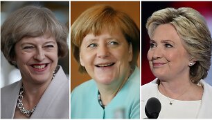 Theresa May, Angela Merkel ir Hillary Clinton