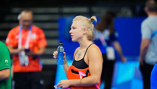 Lietuvos plaukikų treniruotė Paryžiuje. Rūta Meilutytė