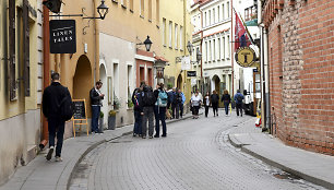 Turistai Vilniaus senamiestyje