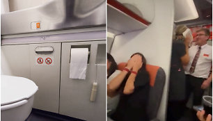 Seksu lėktuvo tualete užsiiminėjusi pora ne juokais prisidirbo