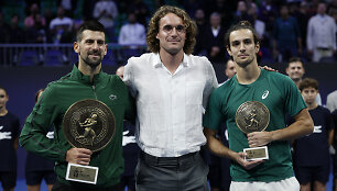 Novakas Džokovičius, Stefanos Tsitsipas ir Lorenzo Musetti