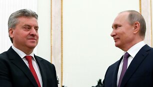 Makedonijos prezidentas Gjorge Ivanovas ir Rusijos prezidentas Vladimiras Putinas