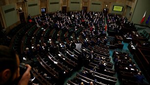Protestas Lenkijos parlamente