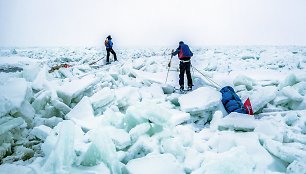 Žygio slidėmis per Baltijos jūrą akimirkos