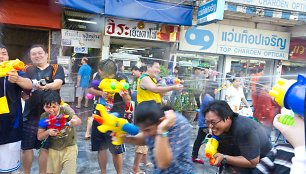 Songkrano festivalis Tailande 