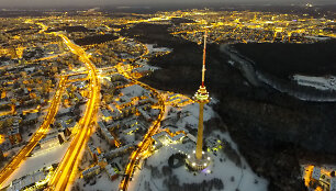 Apglėbtas &scaron;alčio Vilnius paskendo besileidžiančios saulės spinduliuose