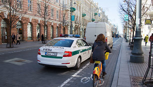 Vilniaus centre policija rūpinosi eismo saugumu