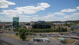 Vaizdai iš biurų komplekso „Park Town“ statybų aikštelės