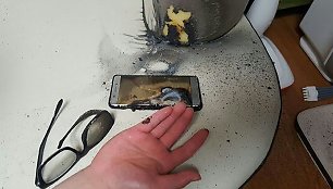 Apdegęs „Samsung Galaxy Note 7“ telefonas 