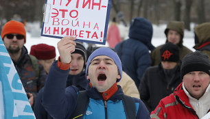 Prieš V.Putino valdymą protestuojantys Rusijos sunkvežimių vairuotojai