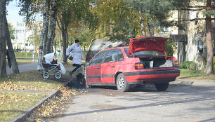 Palangoje Sodų gatvėje sudegė automobilis