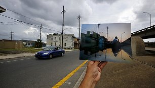 Katrinos uragano padariniai Naujajame Orleane nuotraukose ir dabar