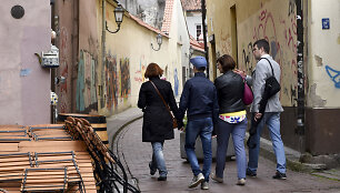 Turistai Vilniaus senamiestyje