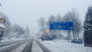 Sniegas užklojo žemę.