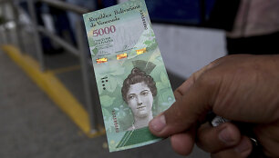 Naujasis Venesuelos 5000 bolivarų vertės banknotas 