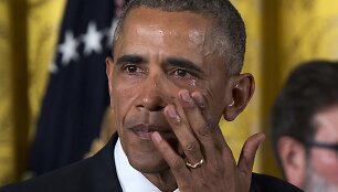 JAV prezidentas Barackas Obama kalba apie &scaron;audynių &scaron;alyje prevenciją