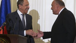 Sergejus Lavrovas ir Samehas Shoukry 