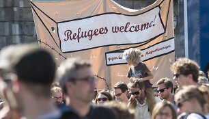 Pabėgėlius palaikanti demonstracija Dresdene