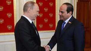 V.Putinas ir Egipto vadovas Abdel Fattah el-Sisi
