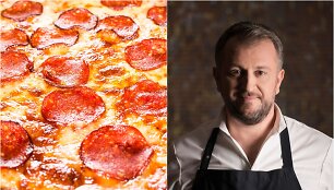 Liutauras Čeprackas ir pica su pepperoni de&scaron;ra