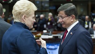 Dalia Grybauskaitė ir Turkijos premjeras Ahmetas Davutoglu