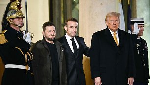 Volodymyras Zelenskis, Emmanuelis Macronas, Donaldas Trumpas