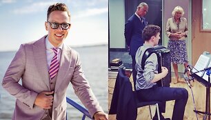 Martynas Levickis su karaliumi Karoliu III ir karaliene konsorte Camilla