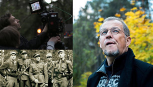 Filmavimo akimirka, partizanai, Vytautas V.Landsbergis