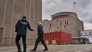 Tarptautinės atominės energijos agentūros darbuotojai Zaporižios atominėje elektrinėje